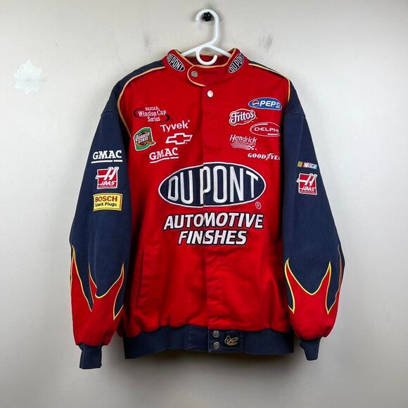 Vintage DuPont Flame Chase Authentic NASCAR Jacket Size XL